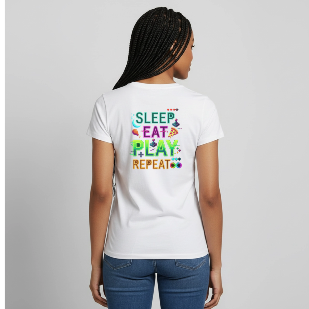 SLEEP EAT PLAY REPEAT - donna - white