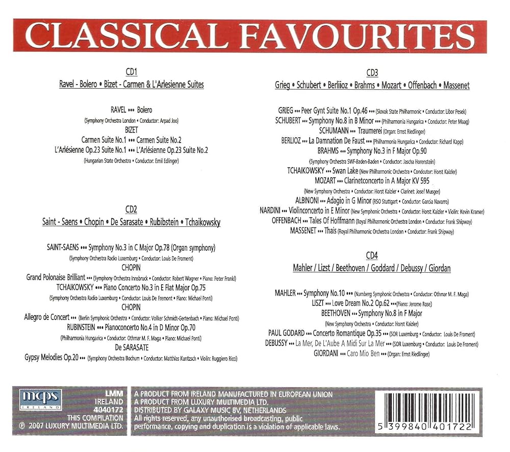 Cd CLASSICAL FAVOURITES exclusive limited edition 4 cd box