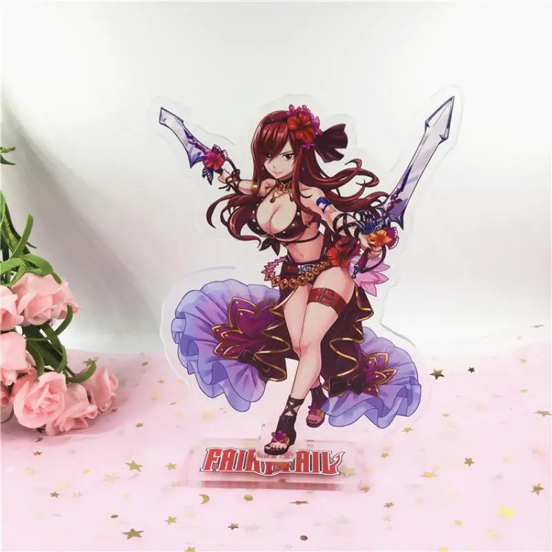 Anime Fairy Tail Natsu Erza Gajeel Lucy ornamenti acrilici a doppia faccia 15cm