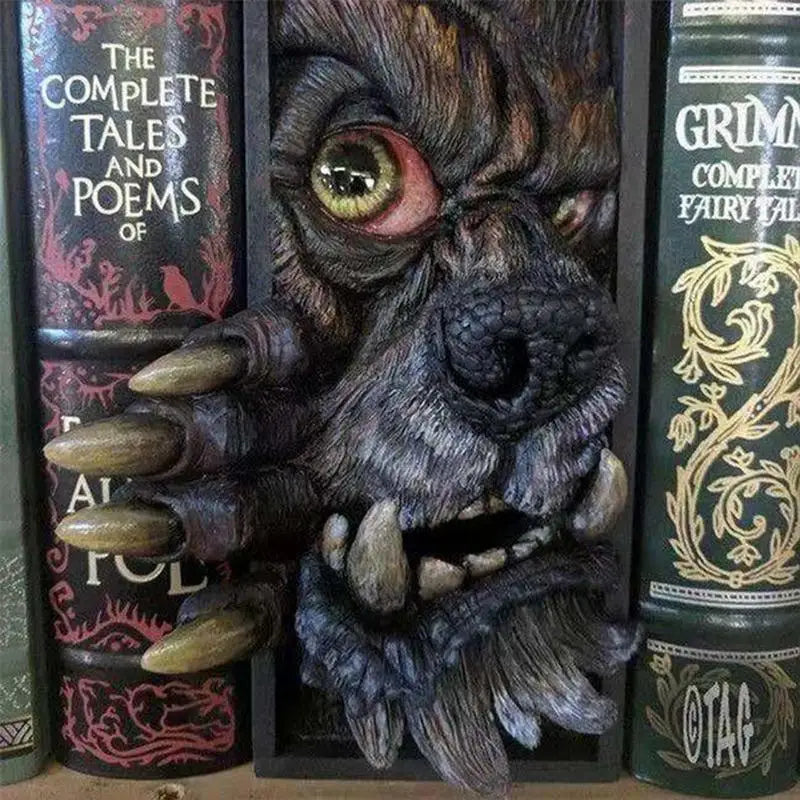 FERMALIBRI PER LIBRERIA 3D Monsterr Booknook scultura