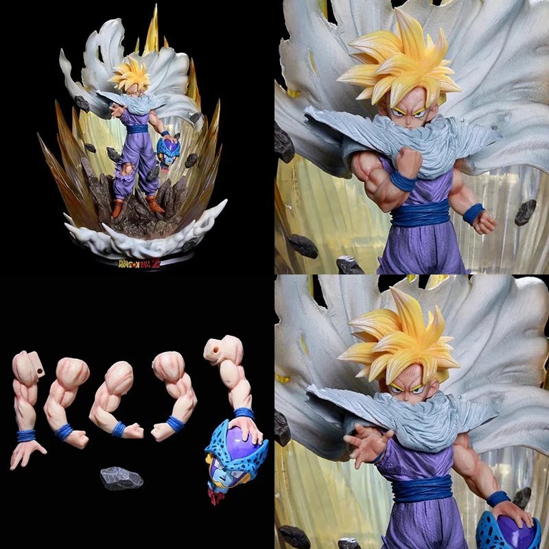 Anime Dragon Ball Son Gohan Figure Super Saiyan Figurine Gohan Gk 42CM with Light PVC Action Figures Collection - La Libroteca