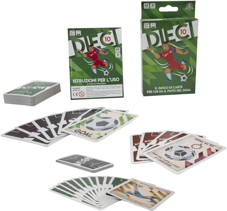Giochi Preziosi Dieci Starter Pack per Rivivere una Vera Partita di Calcio, dai 6 ai 99 anni, 65 Carte