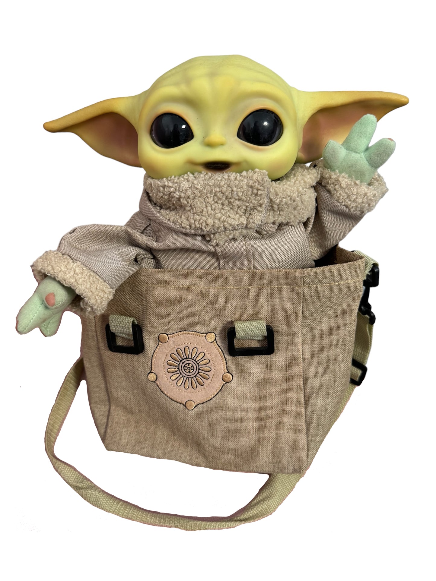 Peluche bambola Baby Yoda Grogu the Mandalorian Mattel con borsa