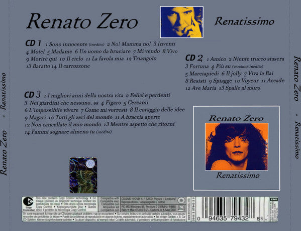 Cd cofanetto raccolta RENATISSIMO! Renato Zero 3 dischi