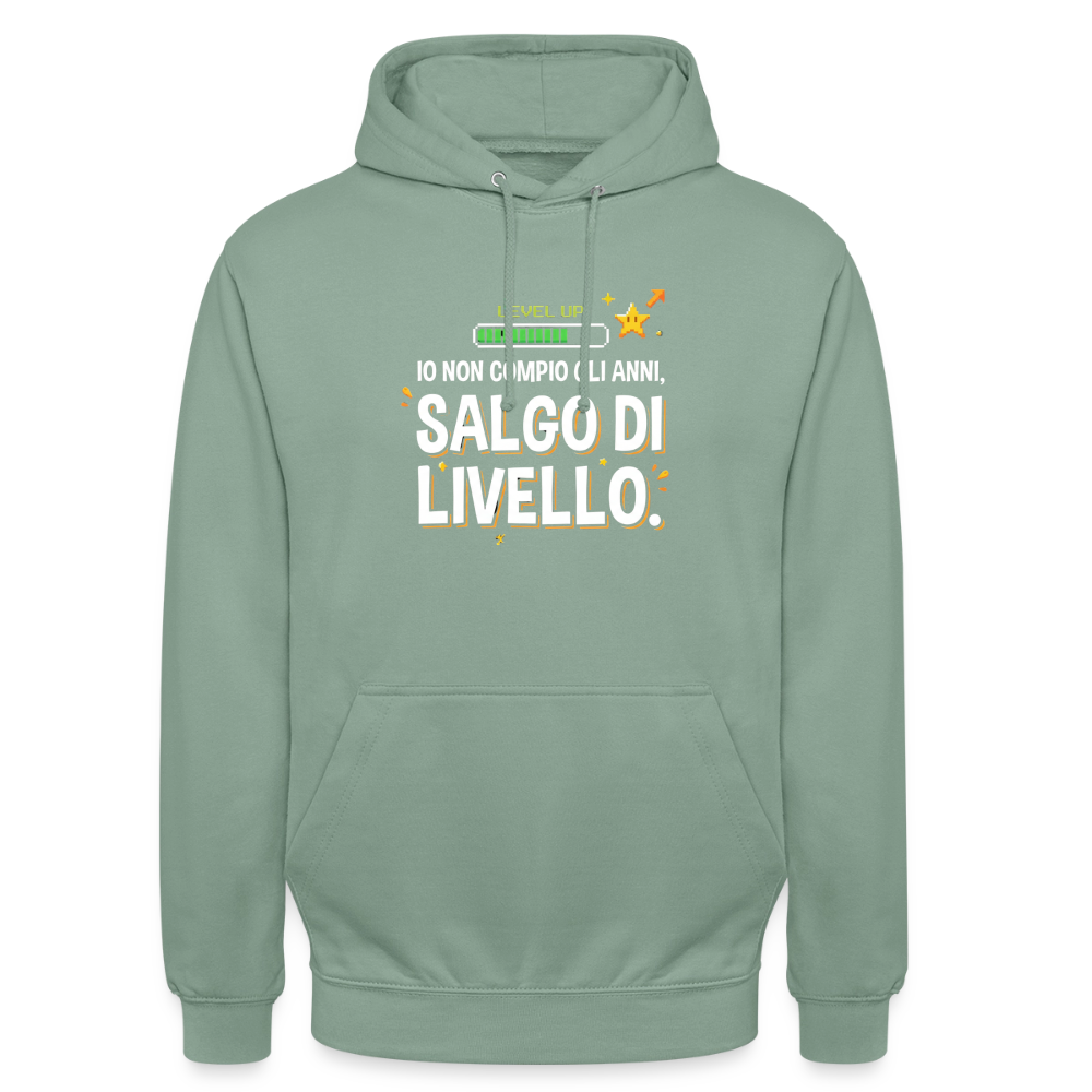 IO NON COMPIO GLI ANNI SALGO DI LIVELLO - FELPA UNISEX - steel green