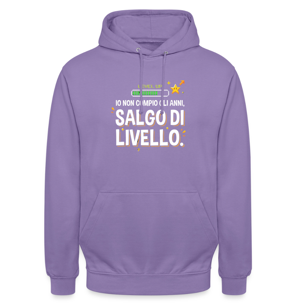 IO NON COMPIO GLI ANNI SALGO DI LIVELLO - FELPA UNISEX - lavender
