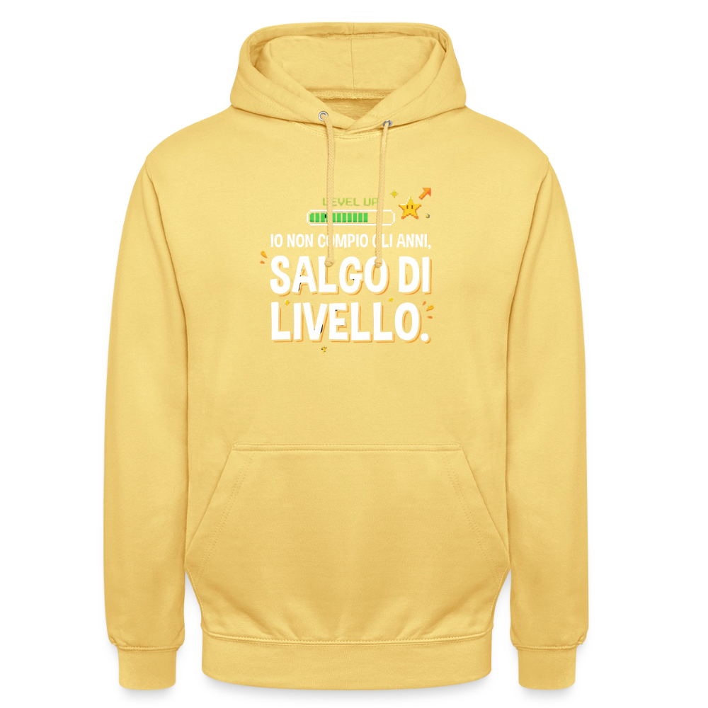 IO NON COMPIO GLI ANNI SALGO DI LIVELLO - FELPA UNISEX - lemon yellow