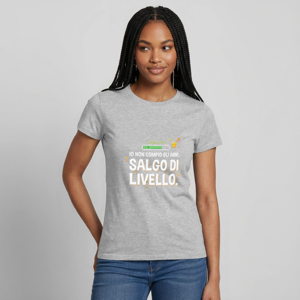 IO NON COMPIO GLI ANNI SALGO DI LIVELLO - DONNA - heather grey