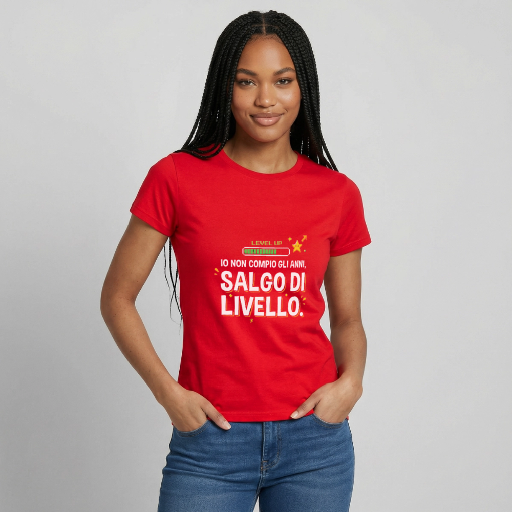 IO NON COMPIO GLI ANNI SALGO DI LIVELLO - DONNA - red
