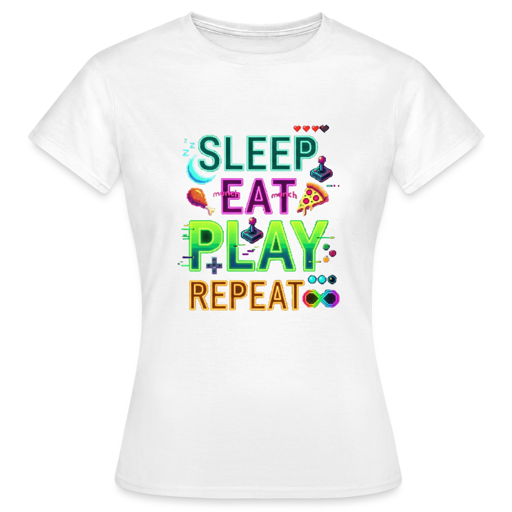 SLEEP EAT PLAY REPEAT - donna - white