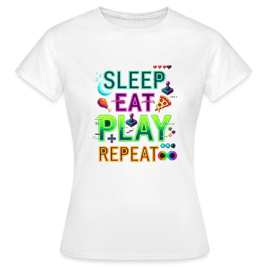 SLEEP EAT PLAY REPEAT - donna - white