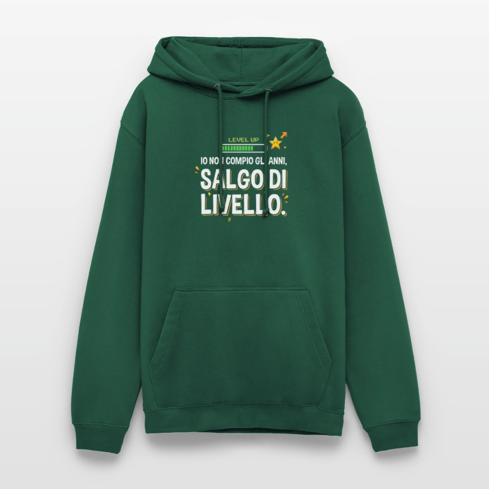 IO NON COMPIO GLI ANNI SALGO DI LIVELLO - FELPA UNISEX - bottle green