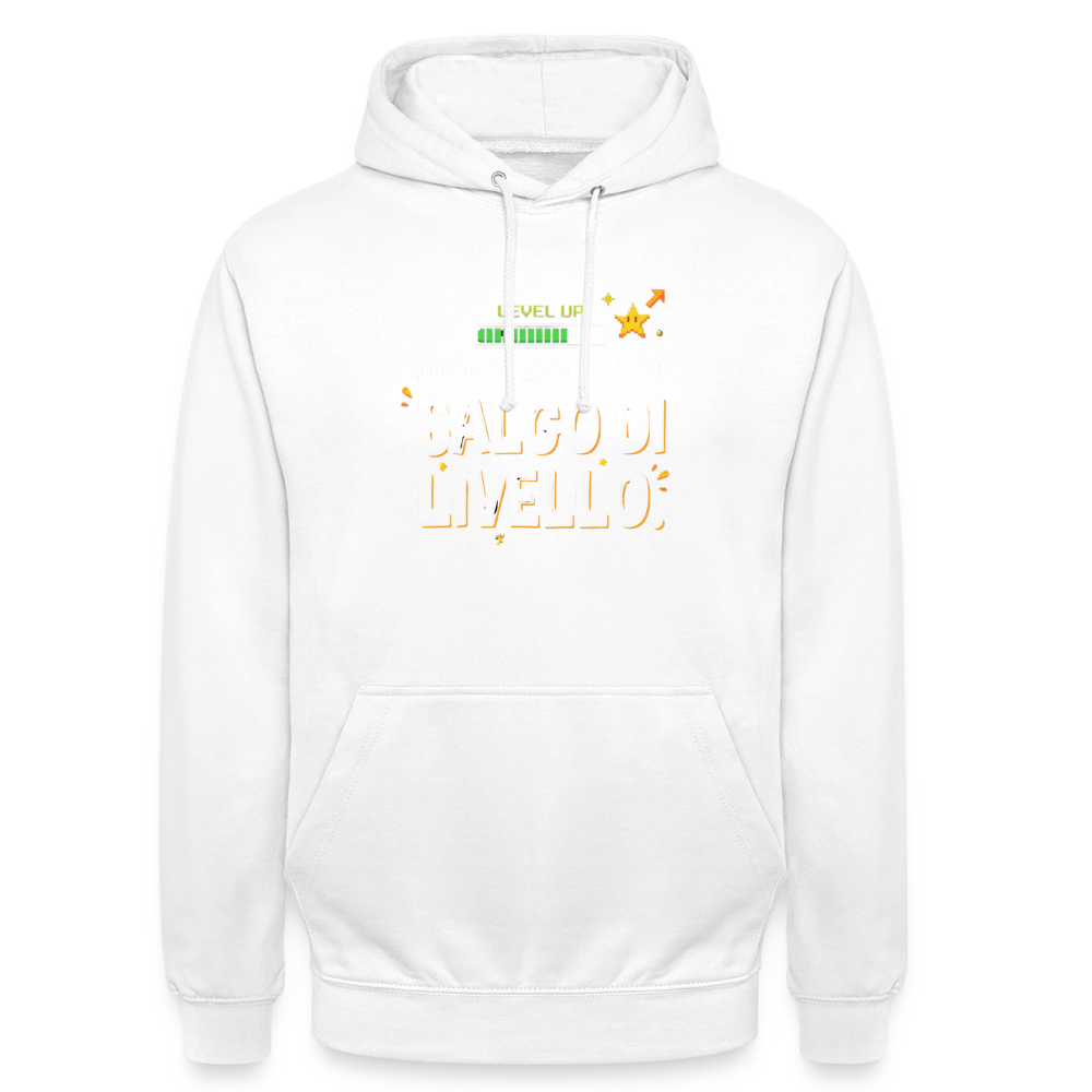 IO NON COMPIO GLI ANNI SALGO DI LIVELLO - FELPA UNISEX - white