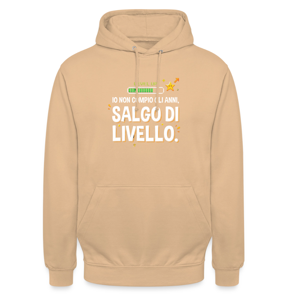 IO NON COMPIO GLI ANNI SALGO DI LIVELLO - FELPA UNISEX - peach