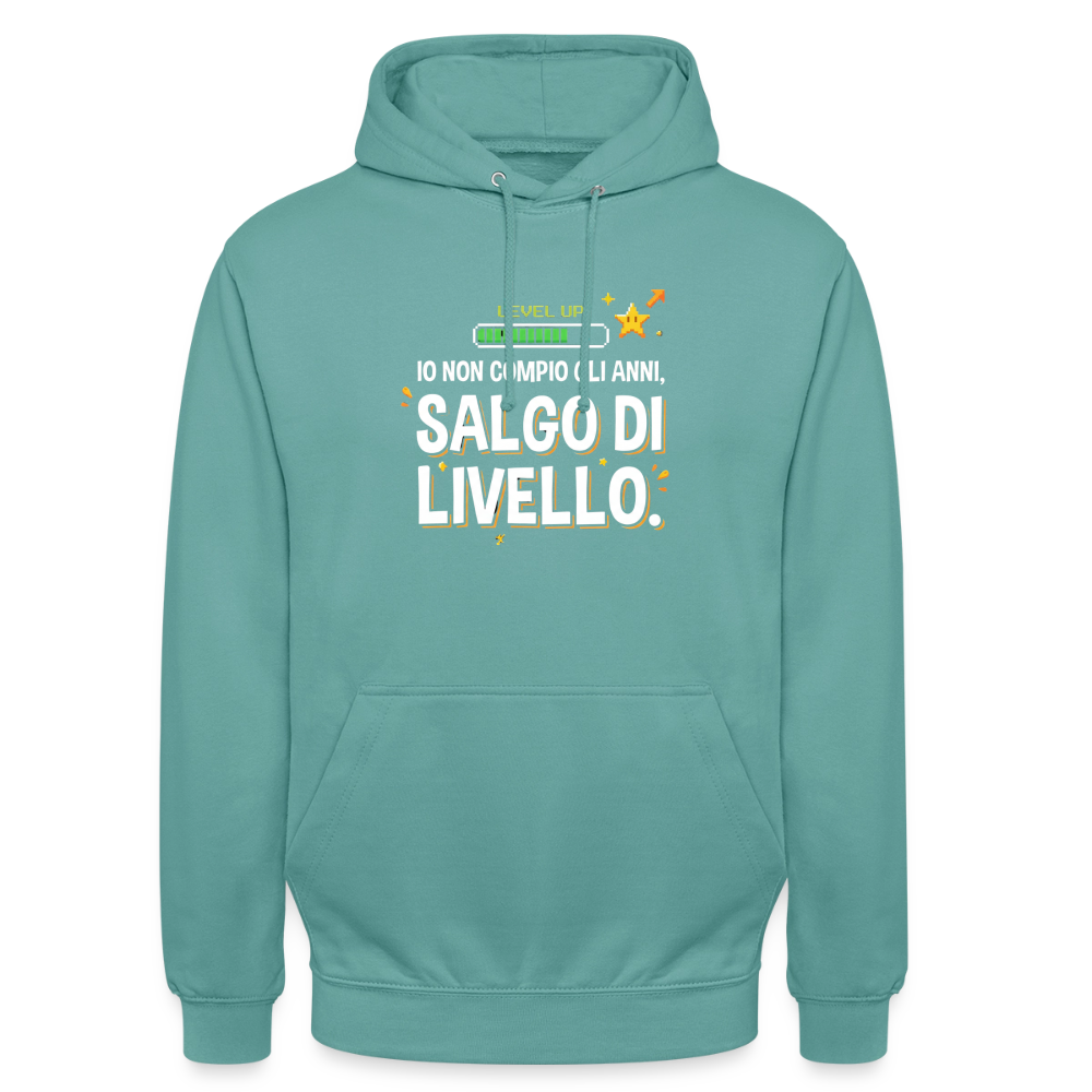 IO NON COMPIO GLI ANNI SALGO DI LIVELLO - FELPA UNISEX - pastel turquoise