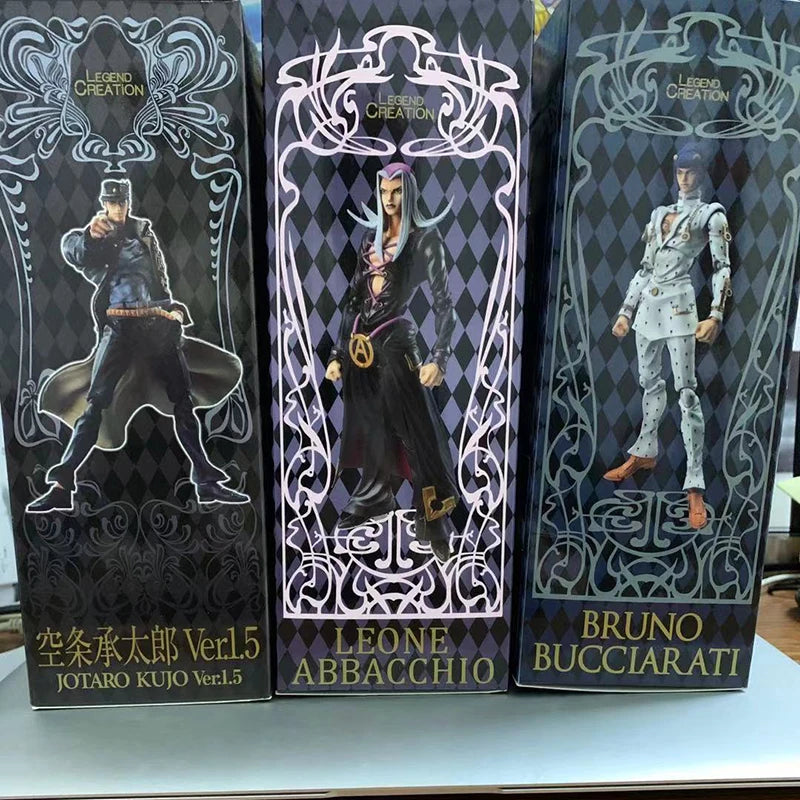 Anime jojo bizarre adventure Kujo Jotaro Dio Brando Diavolo Bruno Bucciarati Leone Abbacchio Jolyne Cujoh Action Figure 15cm