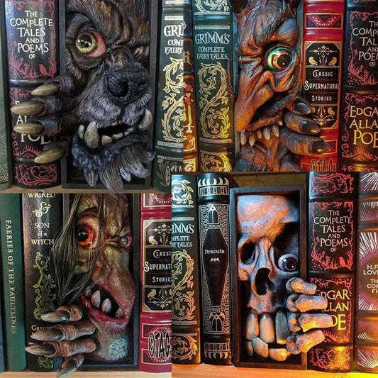 FERMALIBRI PER LIBRERIA 3D Monsterr Booknook scultura