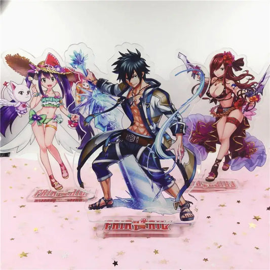 Anime Fairy Tail Natsu Erza Gajeel Lucy ornamenti acrilici a doppia faccia 15cm