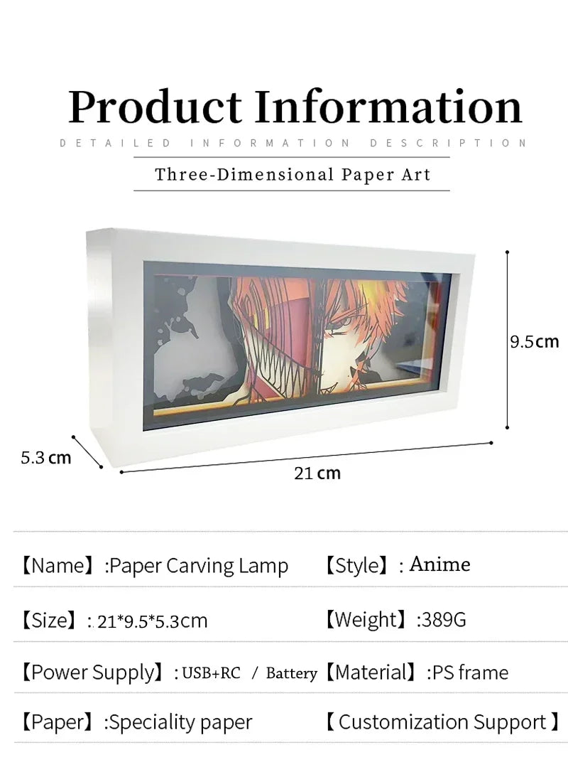 Lampade Light Anime Manga Light Box 3D usb e batterie da tavolo