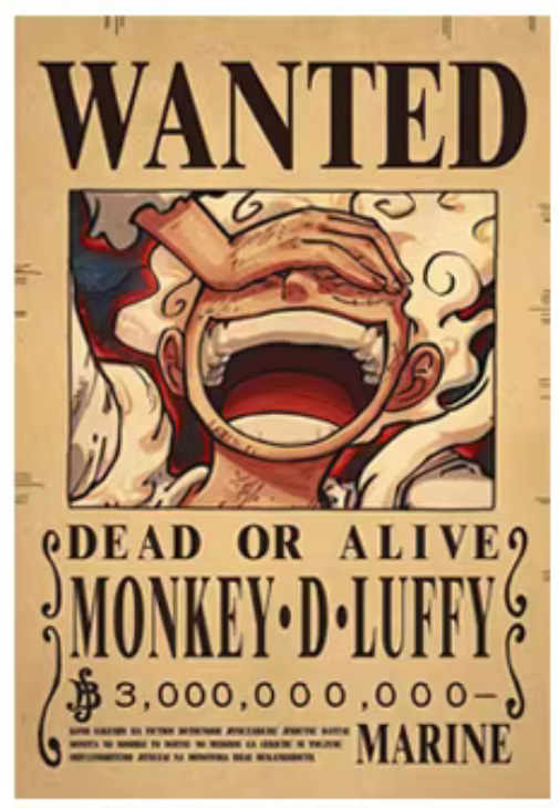 Poster Wanted One Piece personaggi vari Dead or Alive