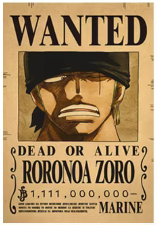 Poster Wanted One Piece personaggi vari Dead or Alive