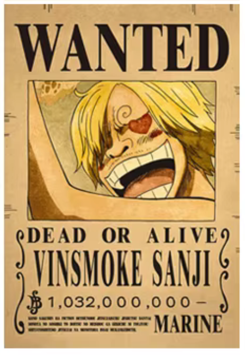 Poster Wanted One Piece personaggi vari Dead or Alive