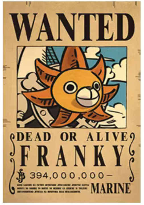 Poster Wanted One Piece personaggi vari Dead or Alive