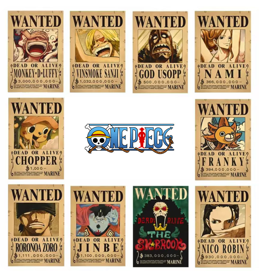 Poster Wanted One Piece personaggi vari Dead or Alive