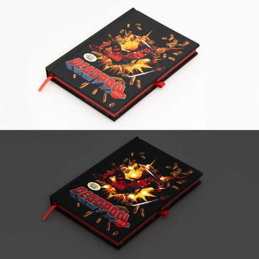 QUADERNO PREMIUM A5 CON LUCE MARVEL DEADPOOL
