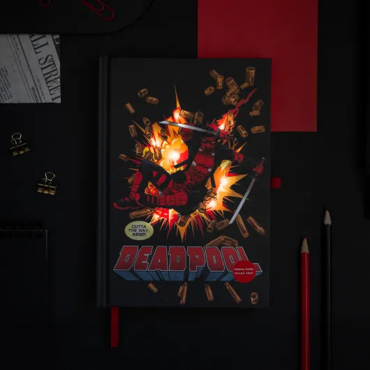 QUADERNO PREMIUM A5 CON LUCE MARVEL DEADPOOL