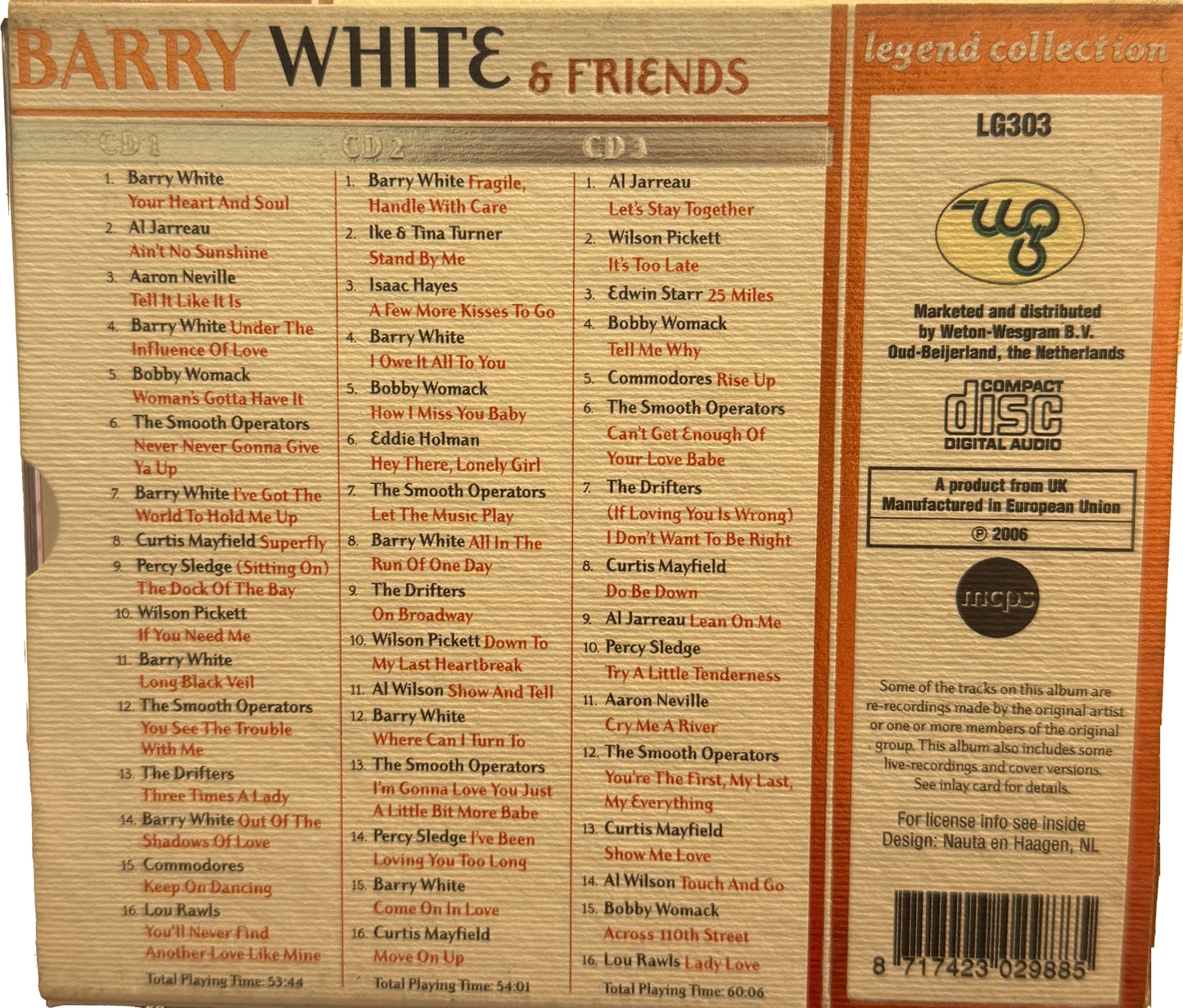 Cofanetto cd BARRY WHITE & FRIENDS legend collection - 3 cd